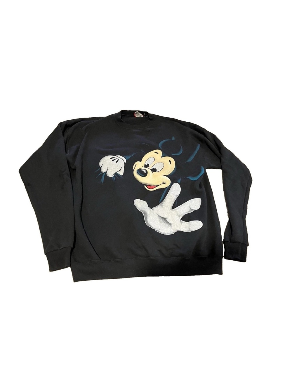 Vintage Mickey Inc Sweatshirt Mens XL Black Mickey Mouse Disney Graphic 90s